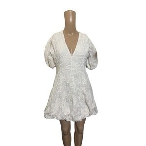 Christian Lacroix White Textured Mini Dress